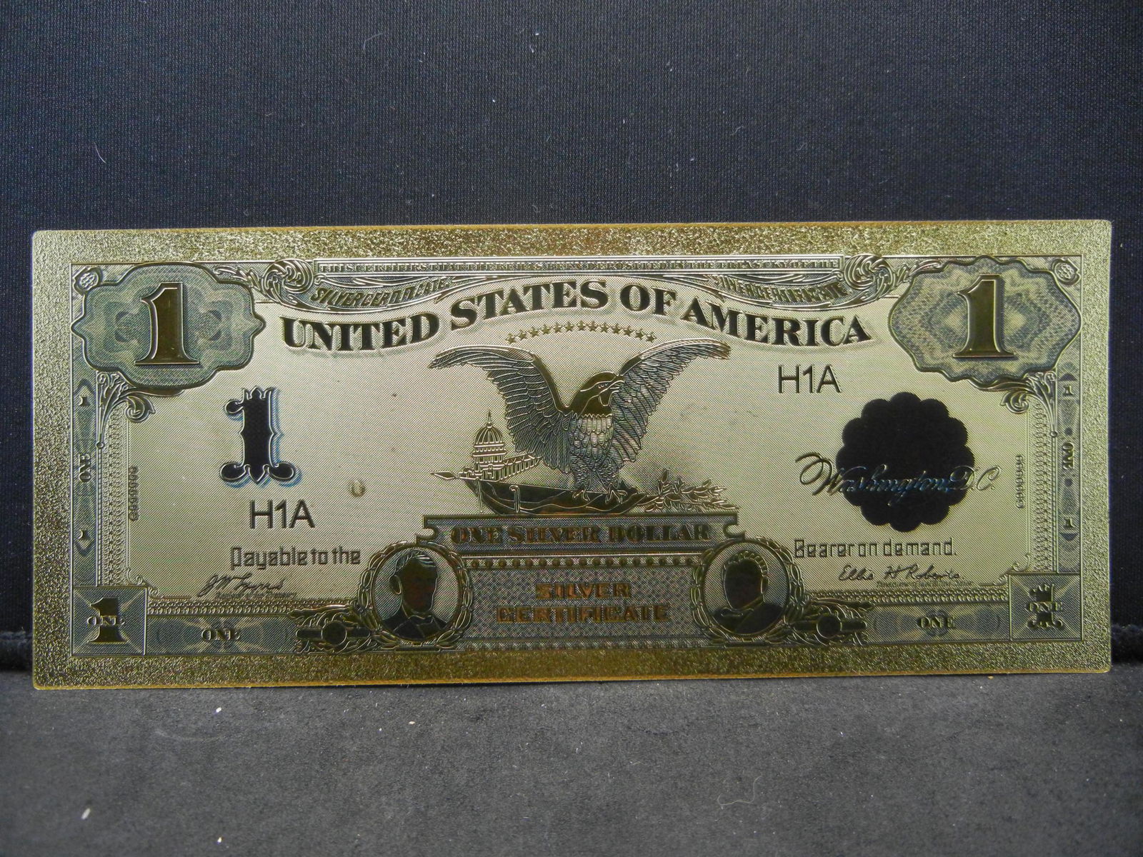 Black Eagle One Dollar Silver Certificate 20K Gold Foil (1 of 2)