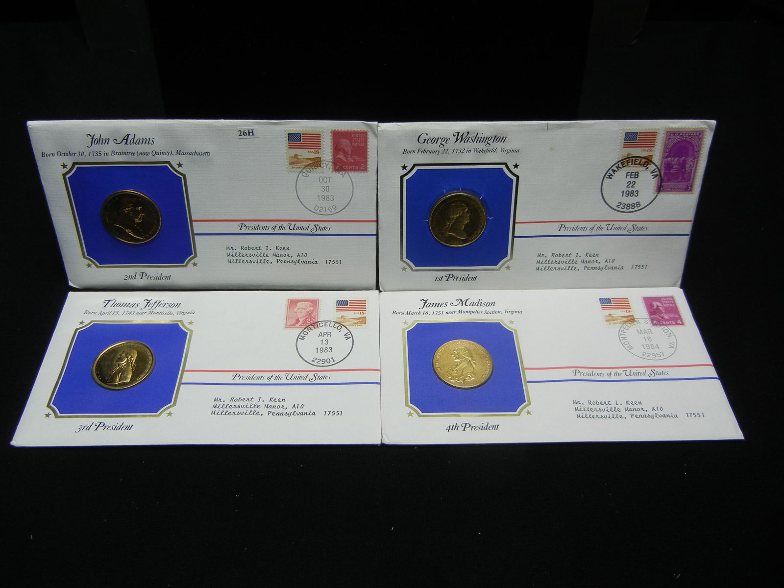 (4) President Medal Cover Collection 24KT Gold Plated (1 of 20)
