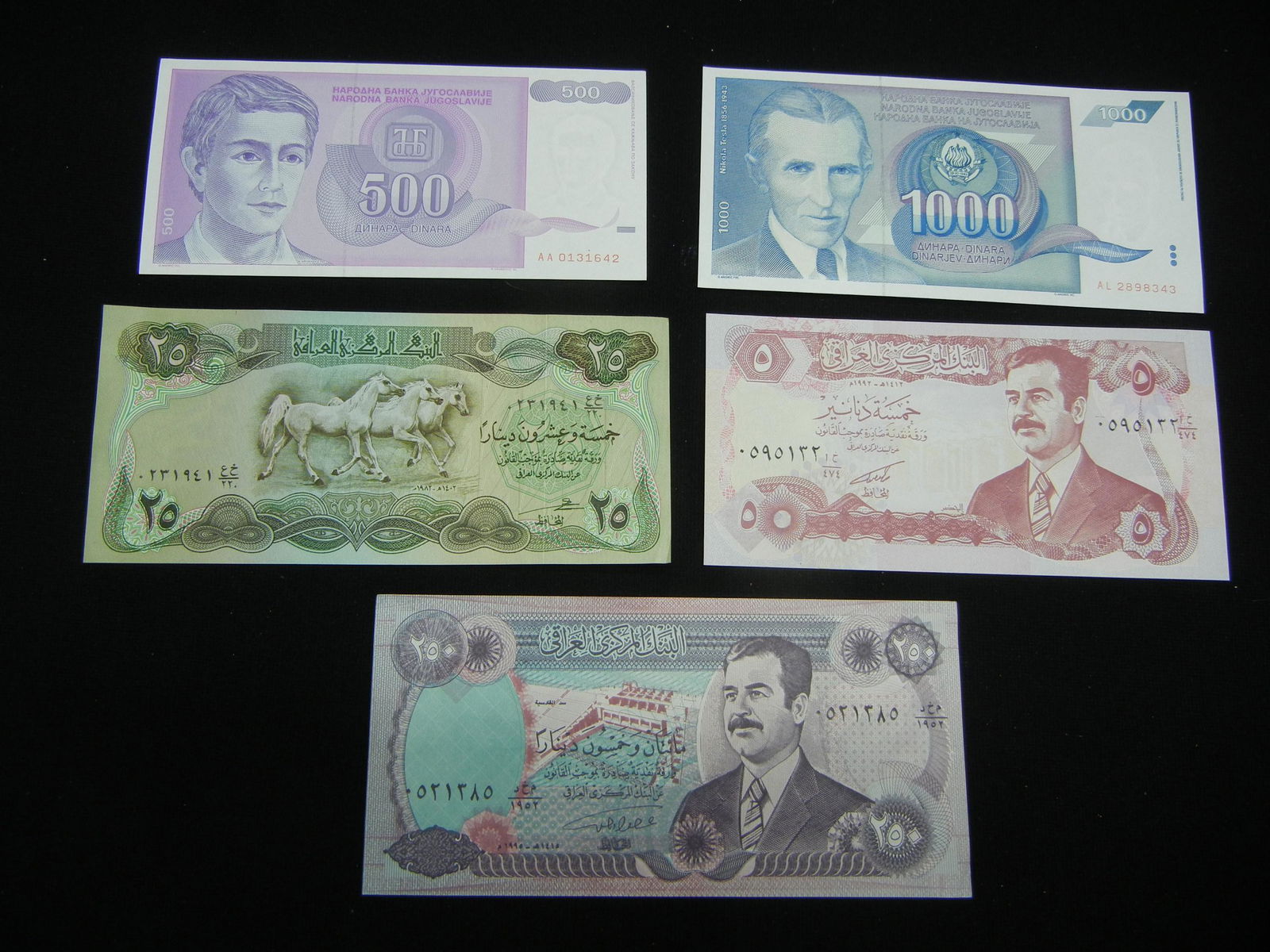 (5) FOREIGN NOTES (IRAQ/YUGOSLAVIA) (1 of 4)