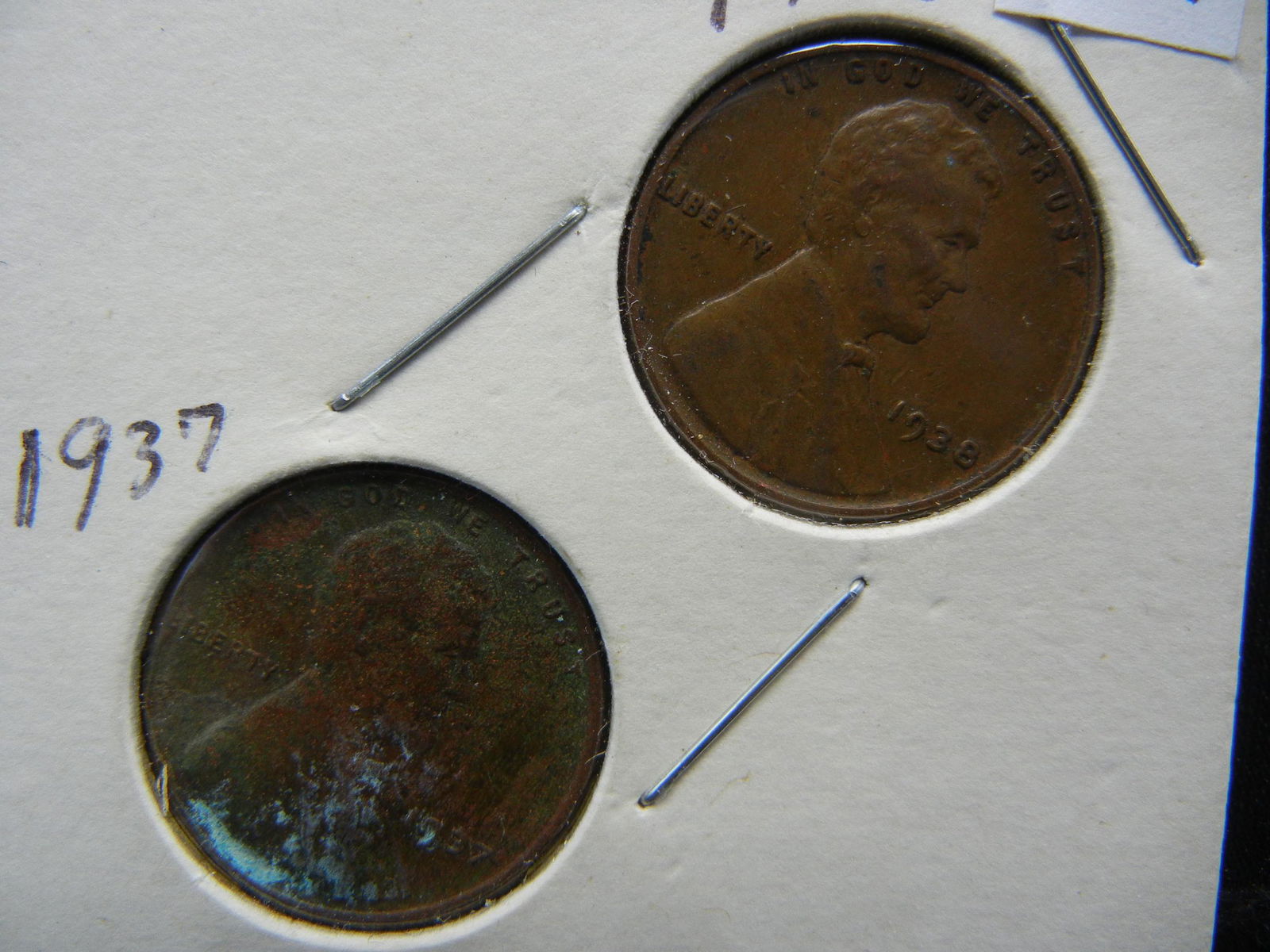 1937, 38 Lincoln Wheat Cents (1 of 3)