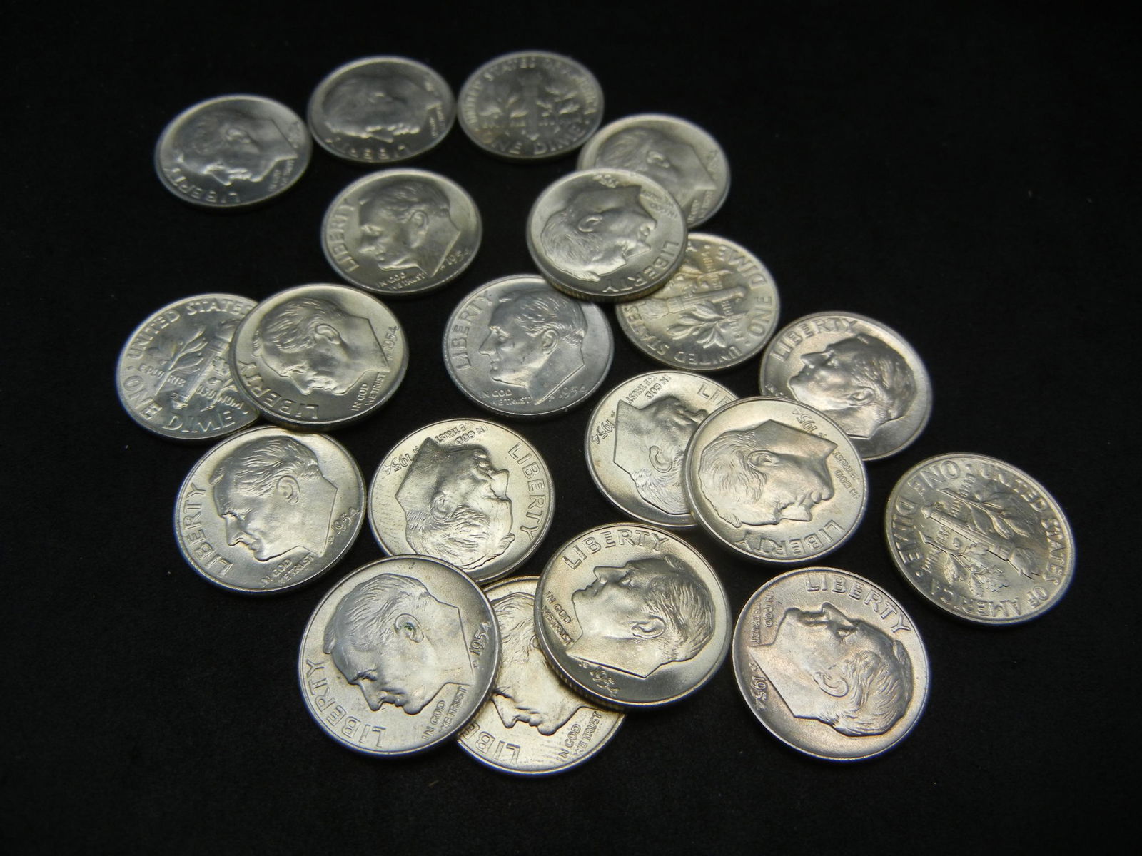 (20) 1954 D Roosevelt Dimes (1 of 3)