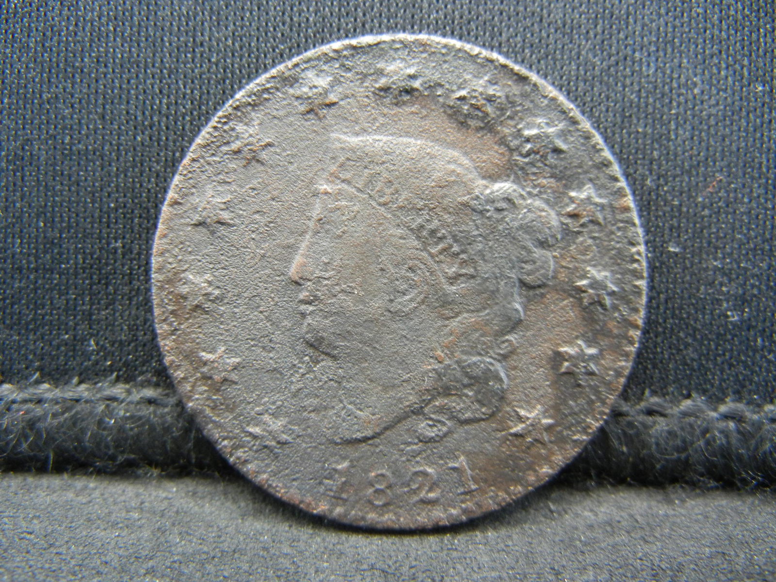 1821 Large Cent F Pitted Key Date (1 of 2)