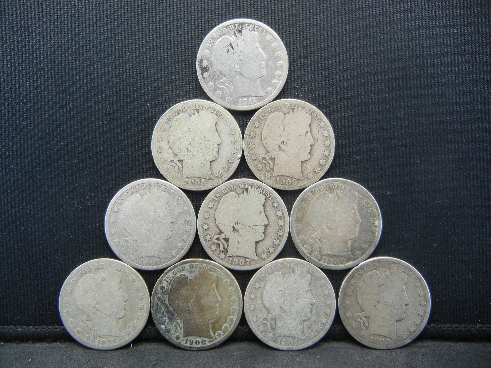 (10) Barber Half Dollars (1 of 2)