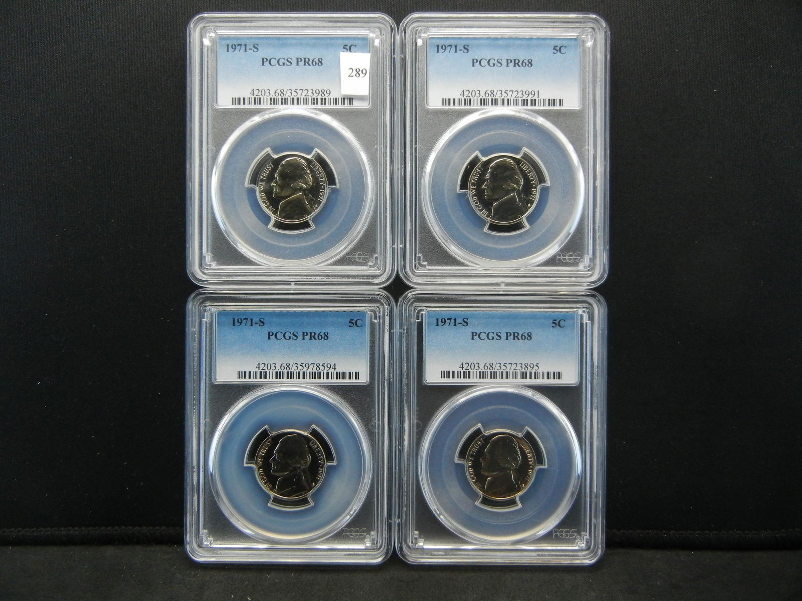 (4) 1971 S Jefferson Nickels PCGS PR68 (1 of 17)