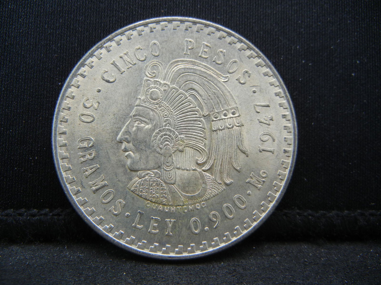 1947 Mexico Silver Cinco Pesos CH BU Nice (1 of 2)