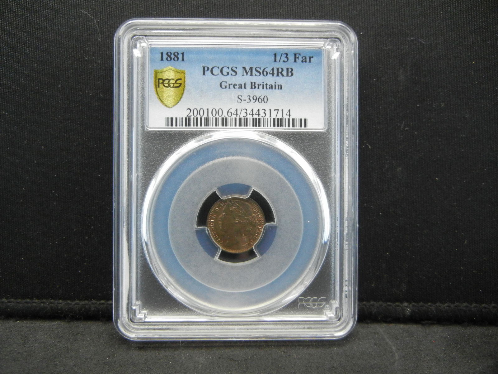 1881 1/3 Farthing PCGS MS64RB G. Britain (1 of 4)