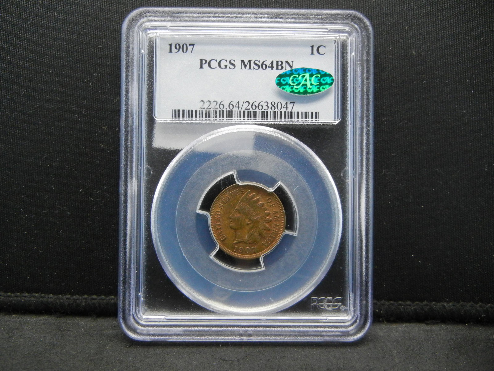 1907 Indian Cent PCGS MS64BN CAC (1 of 4)