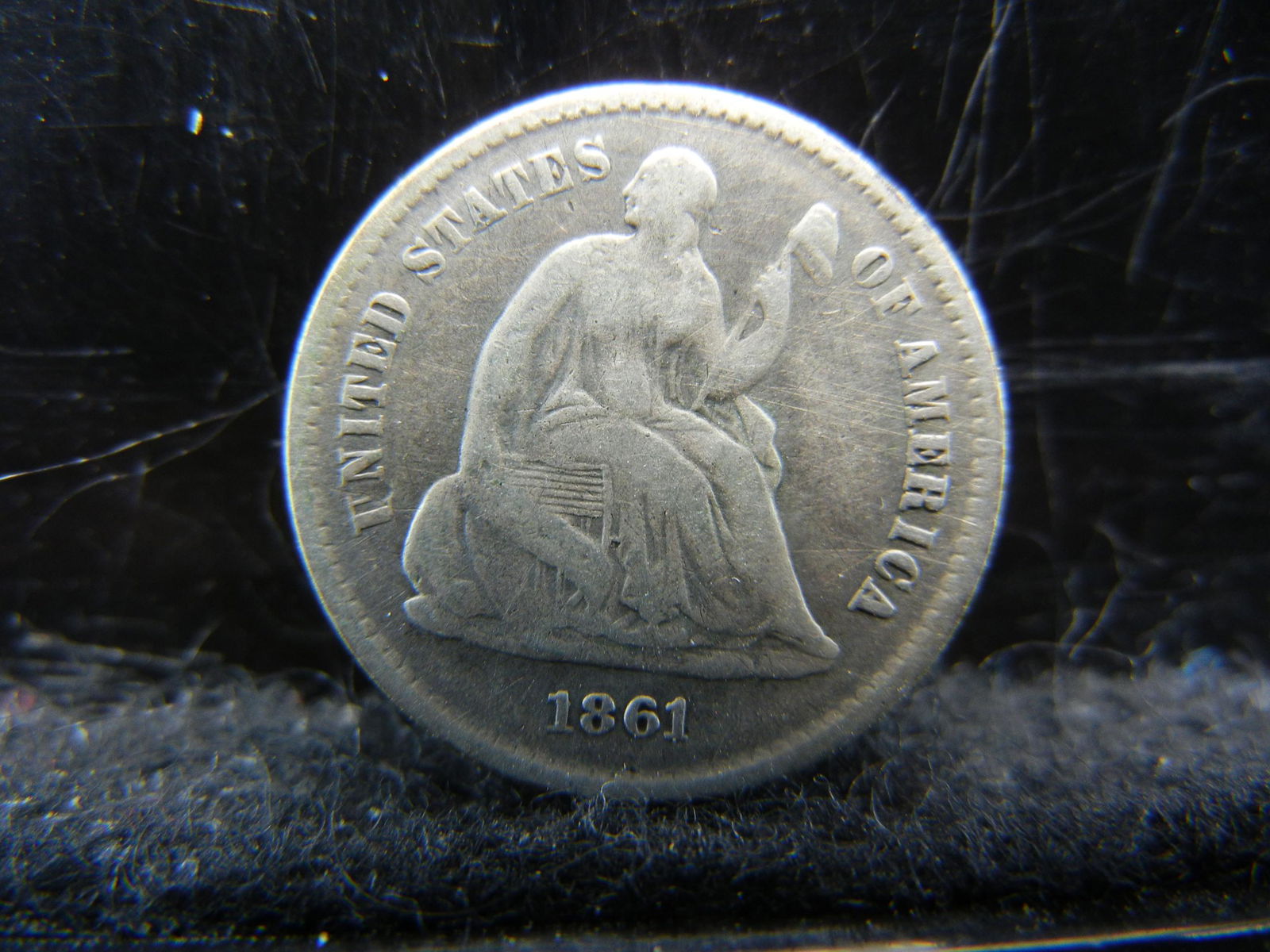 1861 Seated Half Dime VF Nice (1 of 2)