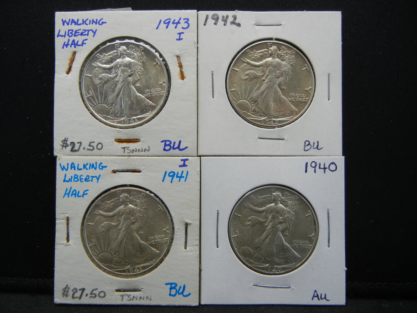 1940,41,42,43 Walkers AU++ Nice Lot: 1940,41,42,43 Walkers AU++ Nice Lot