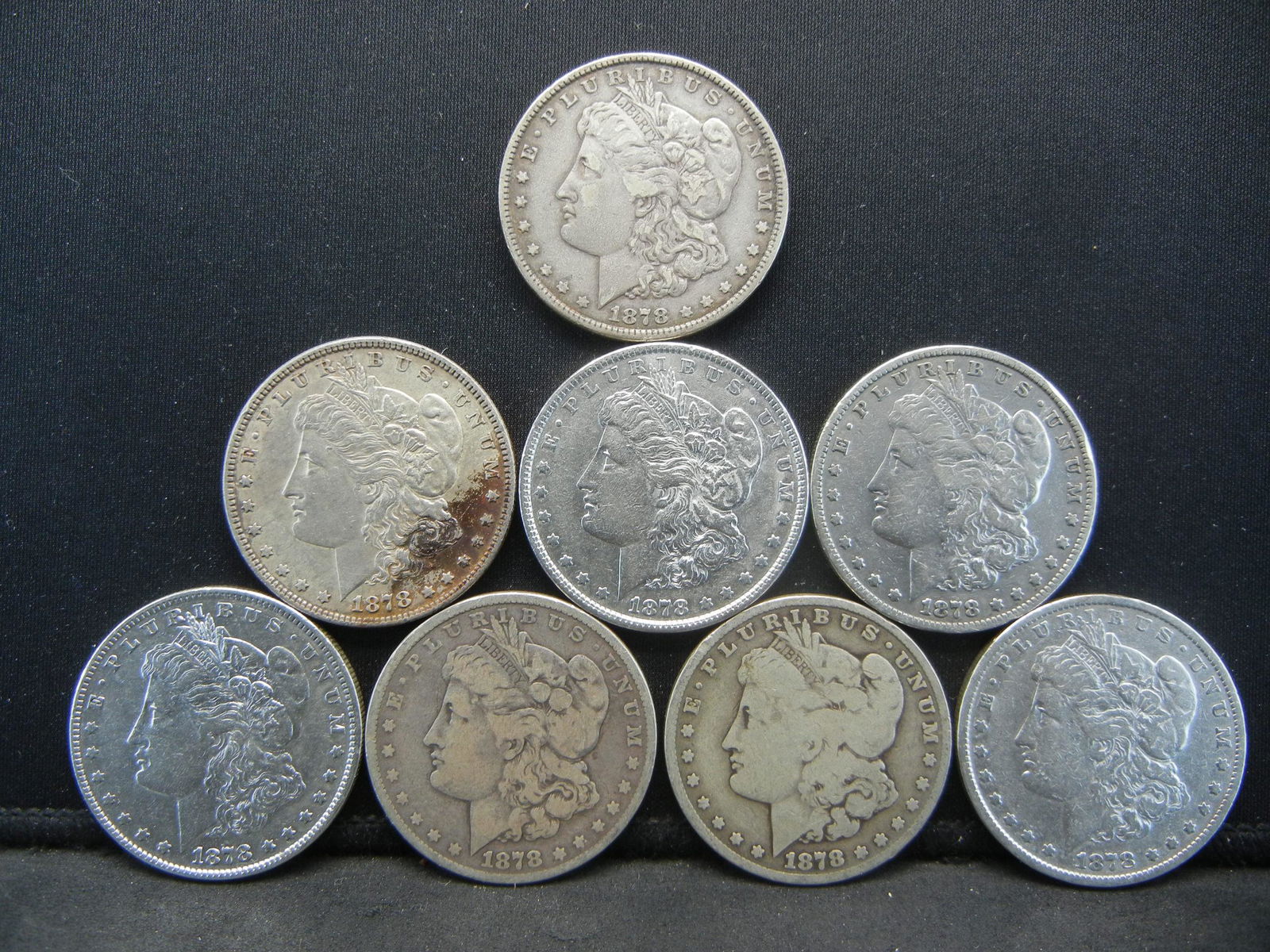 (8) 1878 7TF Morgan Dollars Various Grades (1 of 3)
