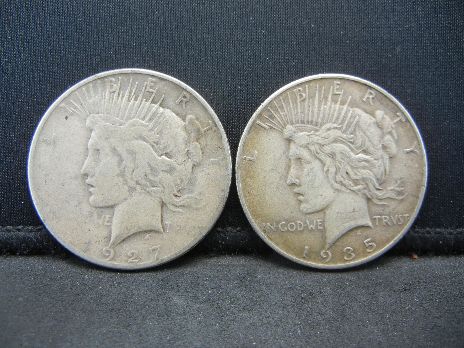 1927 S + 1935 Peace Dollars Better Dates (1 of 2)