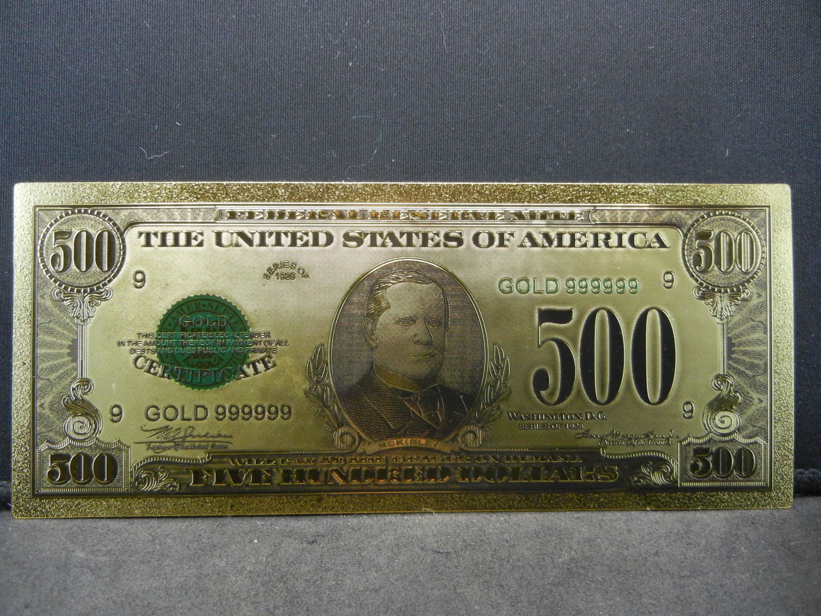 (Not Legal Tender) Series 1928 $500 Gold Certificate 24 (1 of 2)