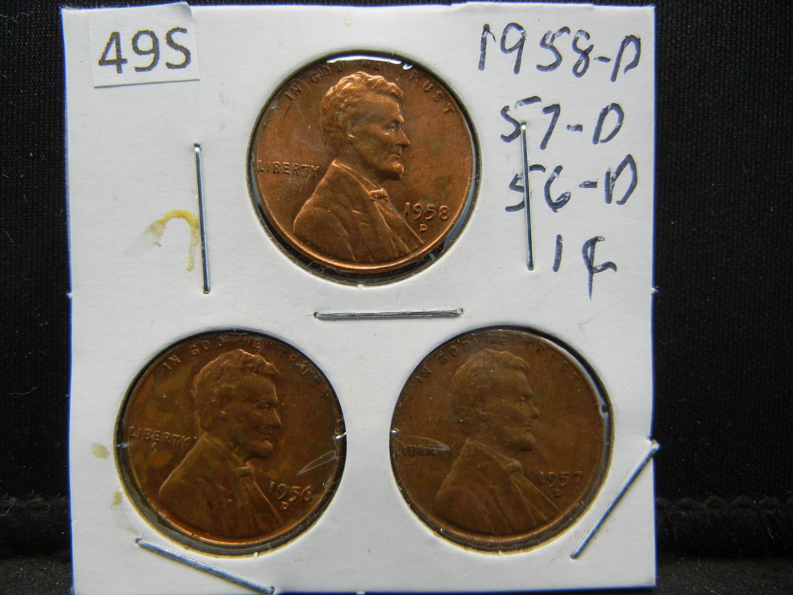 1956 D, 57 D, 58 D, Lincoln Wheat Cents (1 of 2)