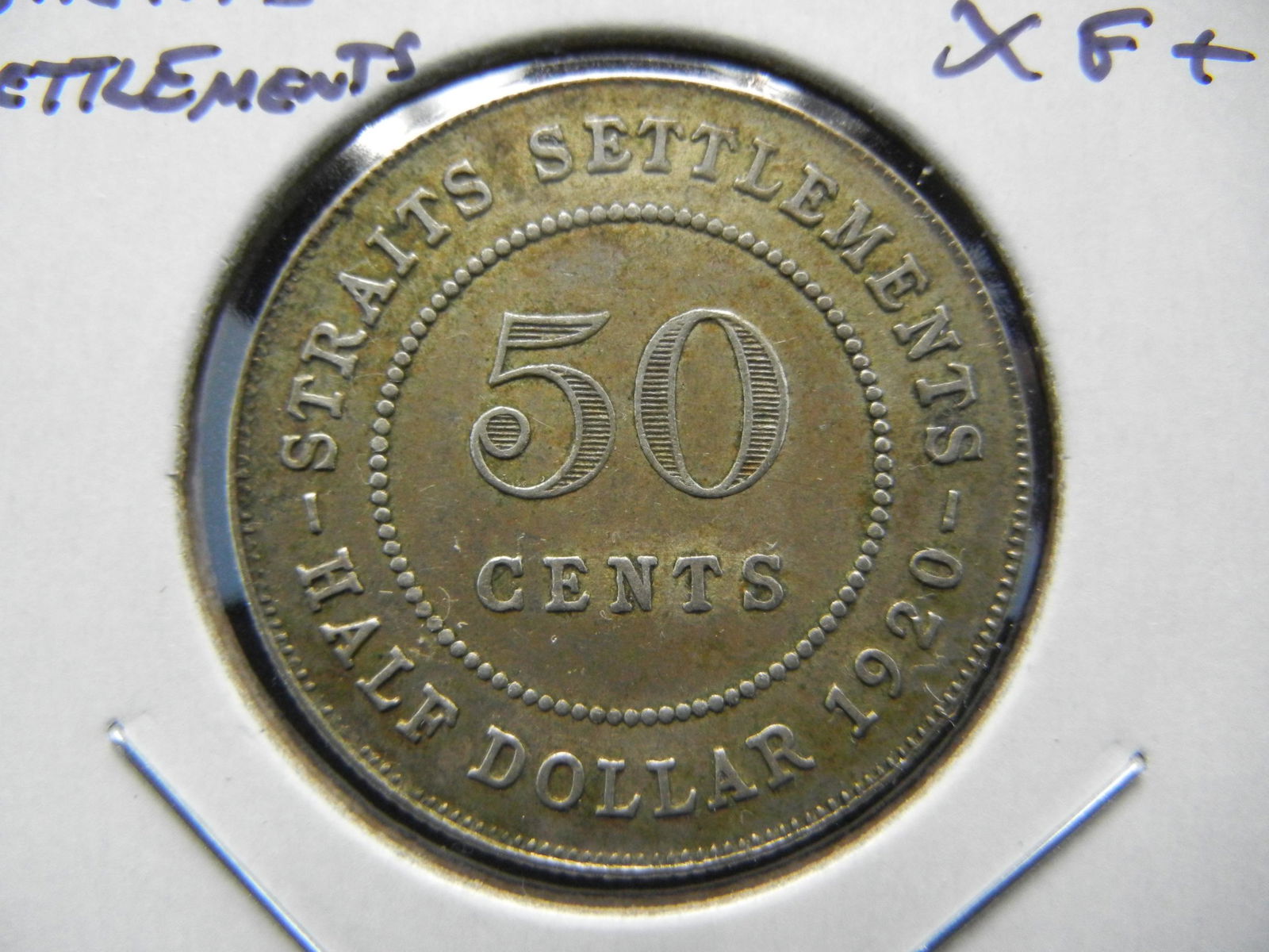 1920 Straits Settlements Half Dollar  Silver. (1 of 3)