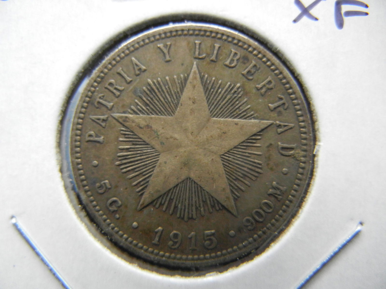 1915 Cuba 20 Centavos.  Silver. (1 of 3)