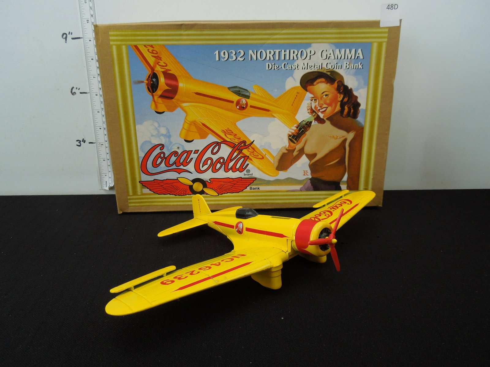 Coca-Cola 1932 Northrop Gamma Die Cast Metal Airplane: Coca-Cola 1932 Northrop Gamma Die Cast Metal Airplane Coin Bank In Box by Ertl