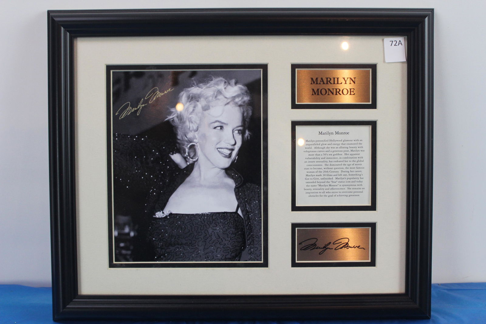 Autopen Signature Marilyn Monroe Framed Picture Approx. (1 of 4)