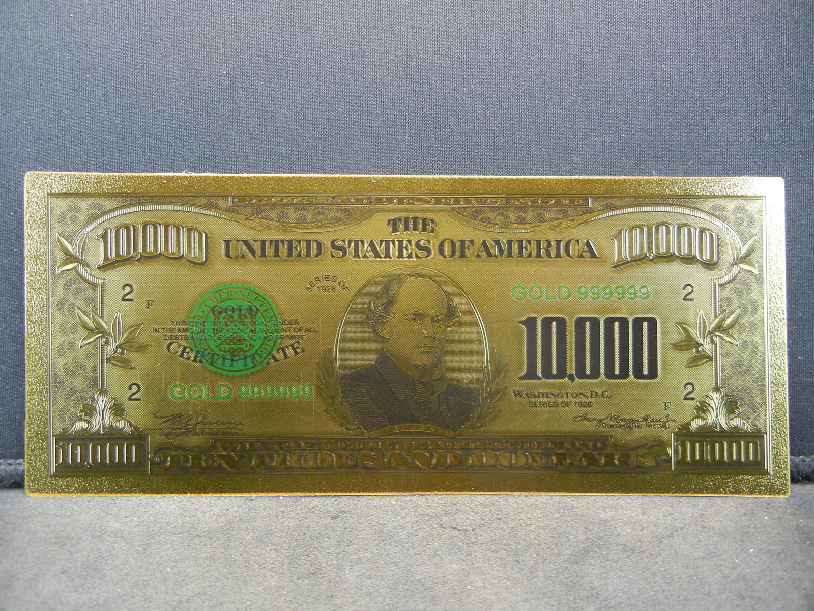 Series 1928 Gold Certificate $10,000 24K Gold Foil Note (1 of 2)