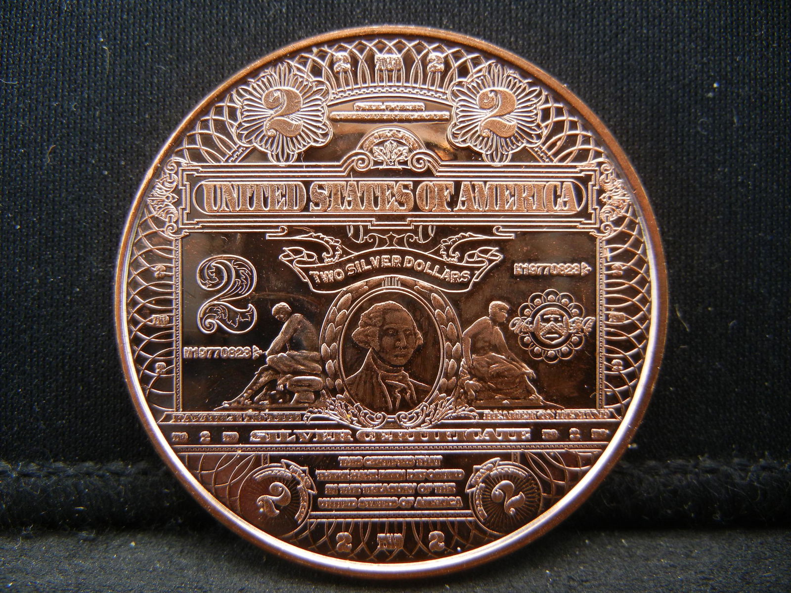 Copper Round .999 Two Dollar Bill (1 of 2)