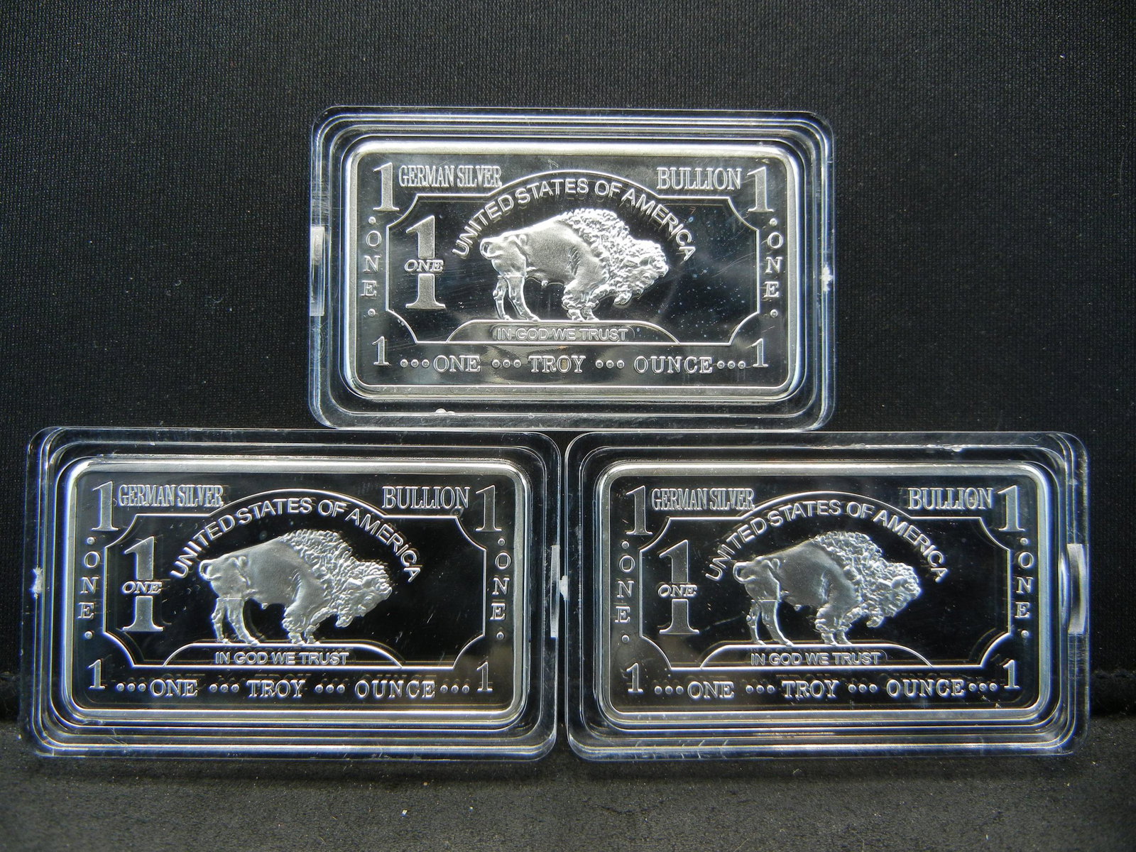 Clad 3 One Troy Ounce German Silver Buffalo Collector (1 of 2)