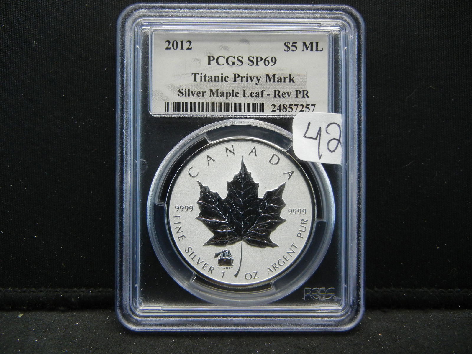 2012 Five Dollar  Canada Silver Maple Leaf Titanic (1 of 4)