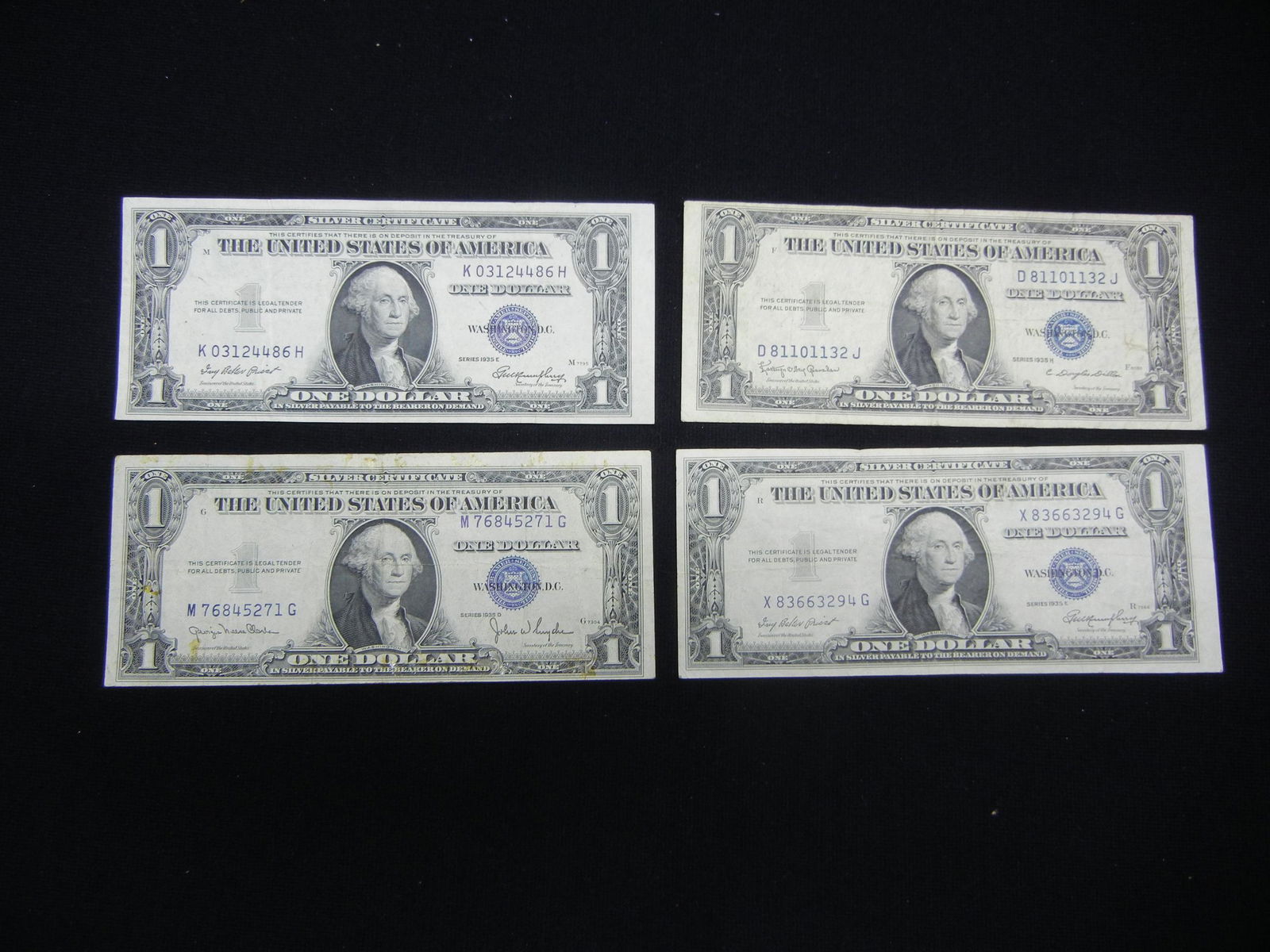 (4) 1935 One Dollar  Silver Certificates (1 of 5)