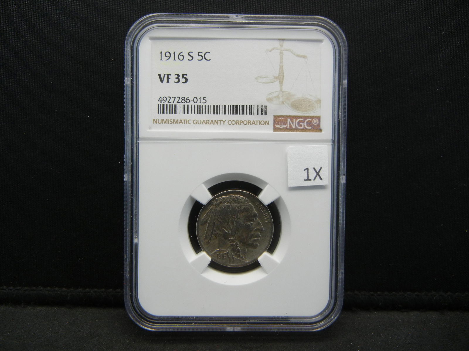1916-S Buffalo 5c.  NGC VF 35. (1 of 4)