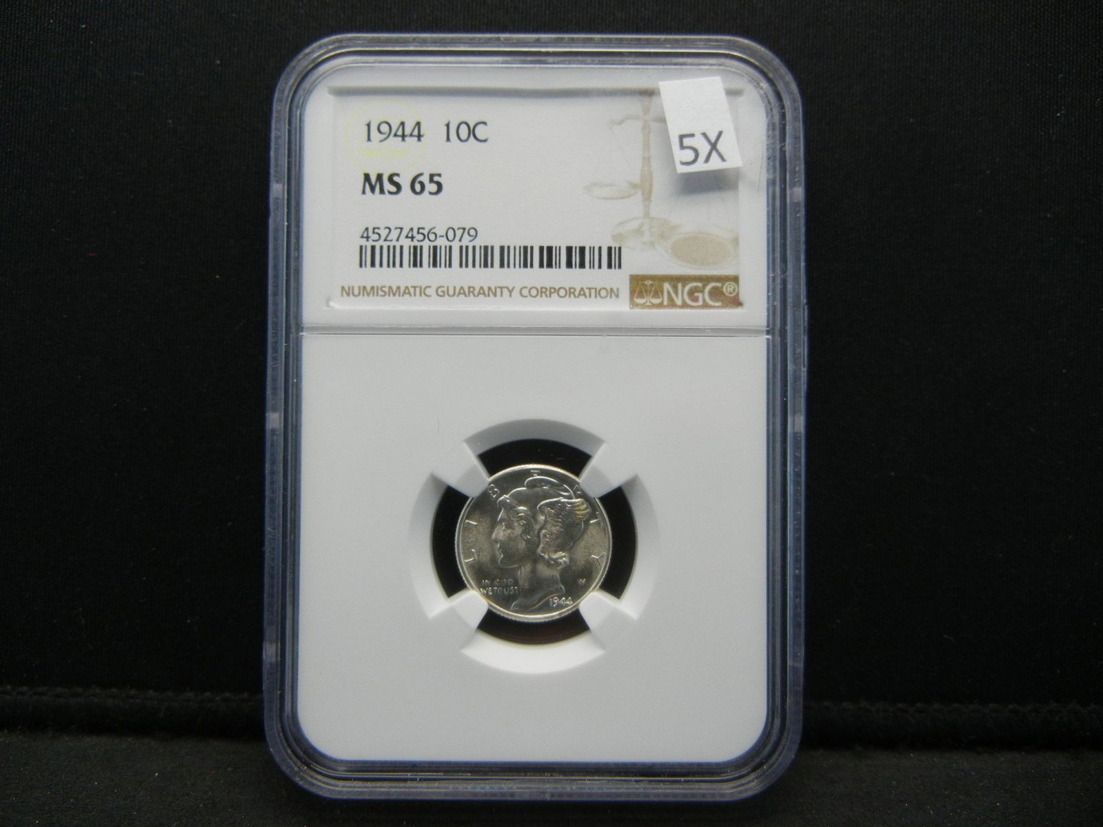 1944 Mercury 10c.  NGC MS 65. (1 of 4)