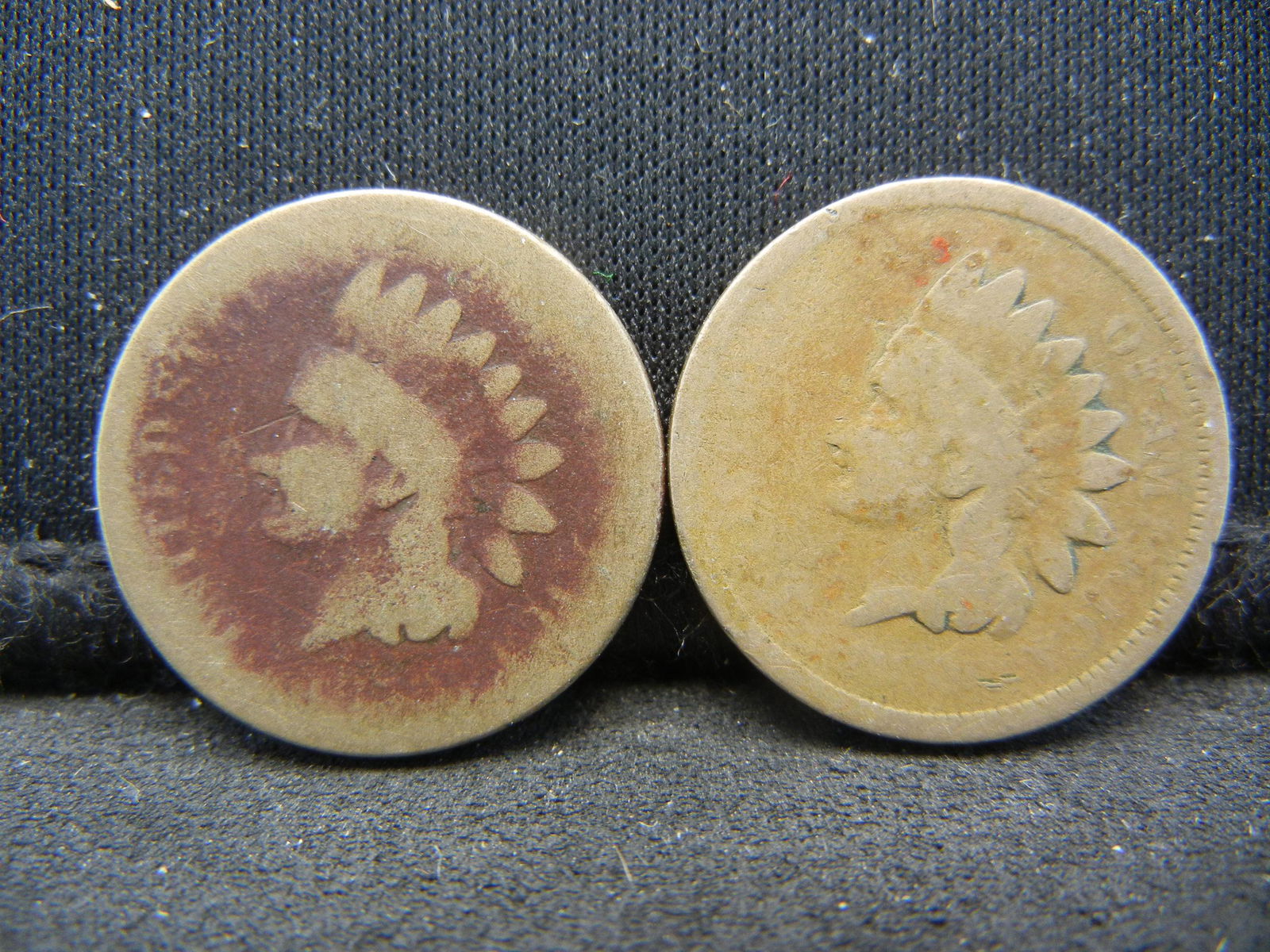2 Dateless Copper Nickel Indian Head Cents. (1 of 2)