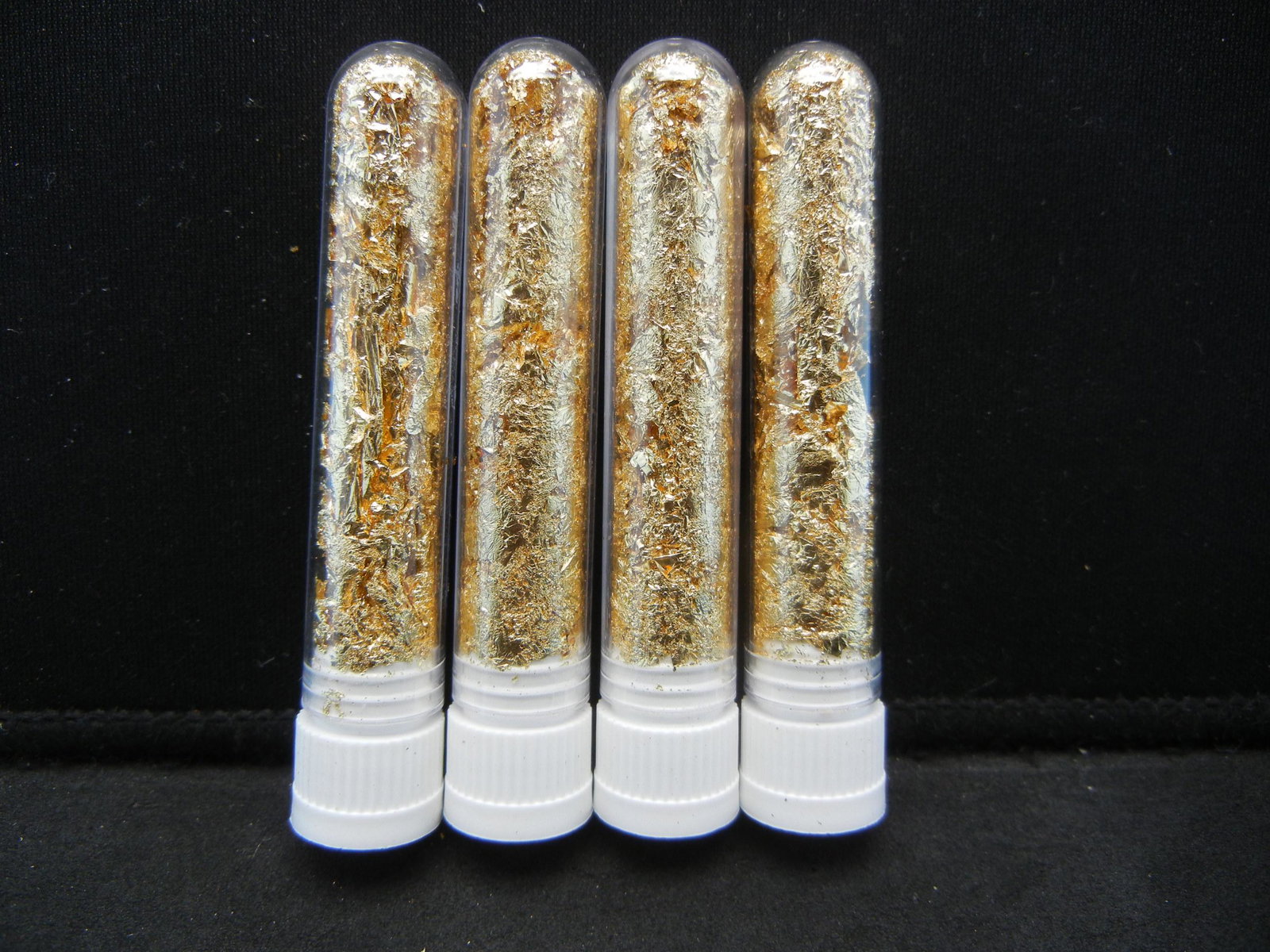 (4) Vials of 22k Gold Leaf Flakes, Can Be Sold: (4) Vials of 22k Gold Leaf Flakes, Can Be Sold Individually, Or Would Make Great Gifts!