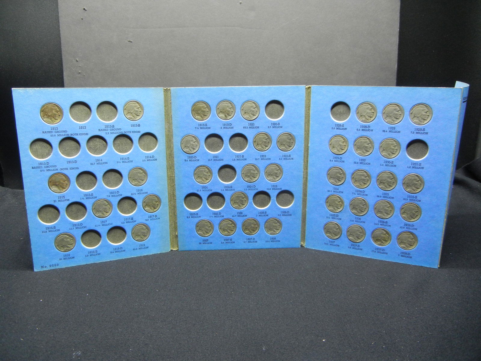 (38) Buffalo Nickels In Album (3) Coins have been acid (1 of 7)