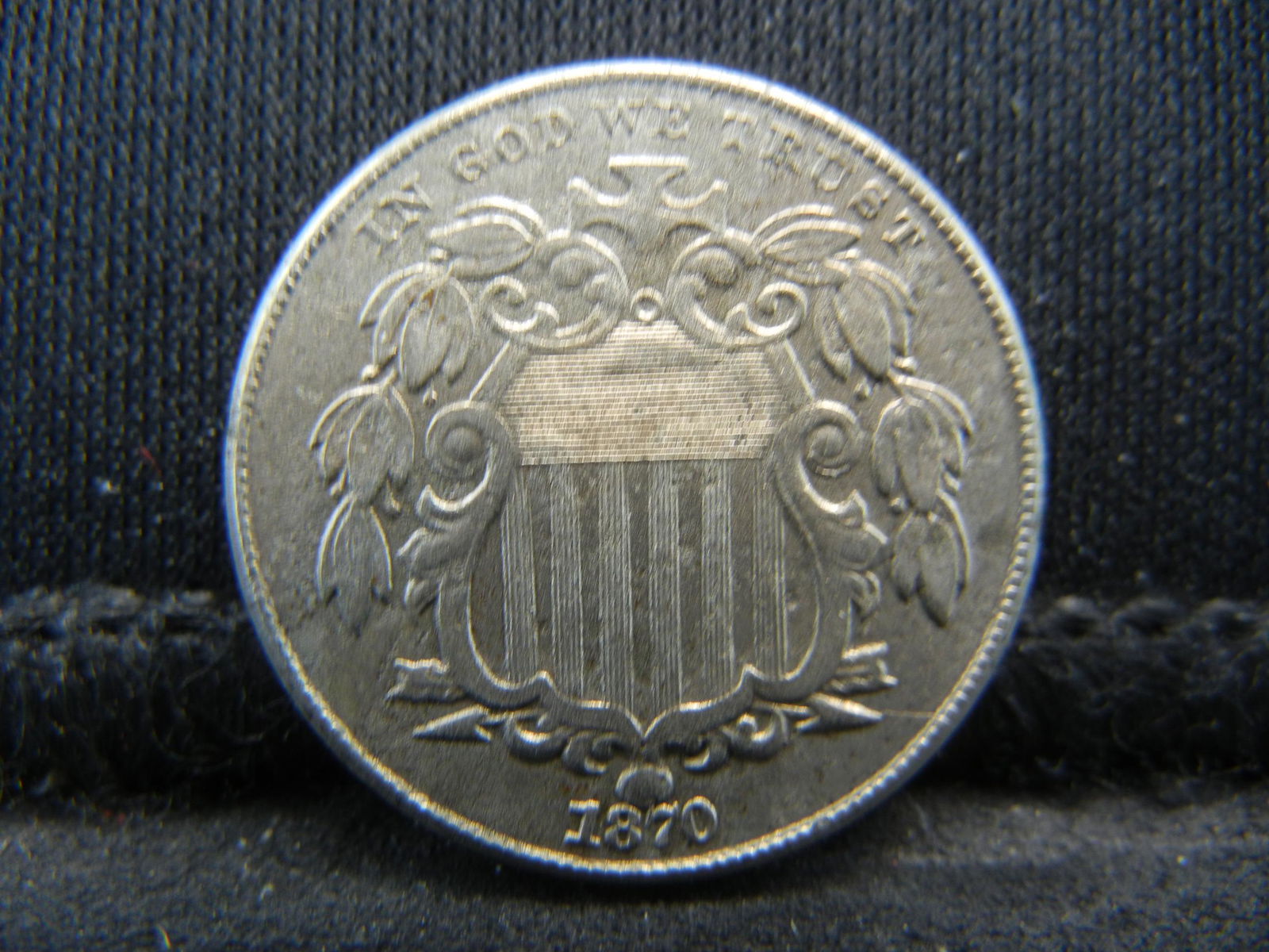 1870 Shield Nickel XF/AU (1 of 2)