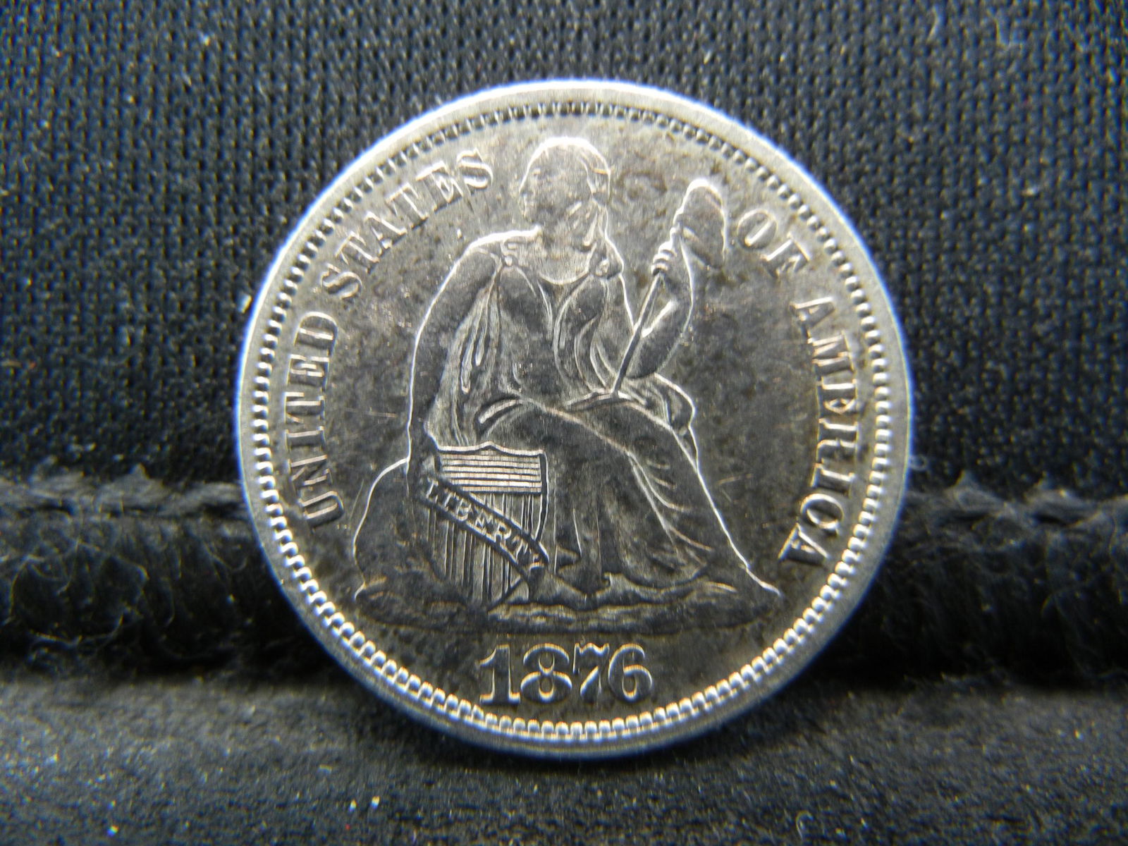 1876 Seated Dime AU (1 of 2)