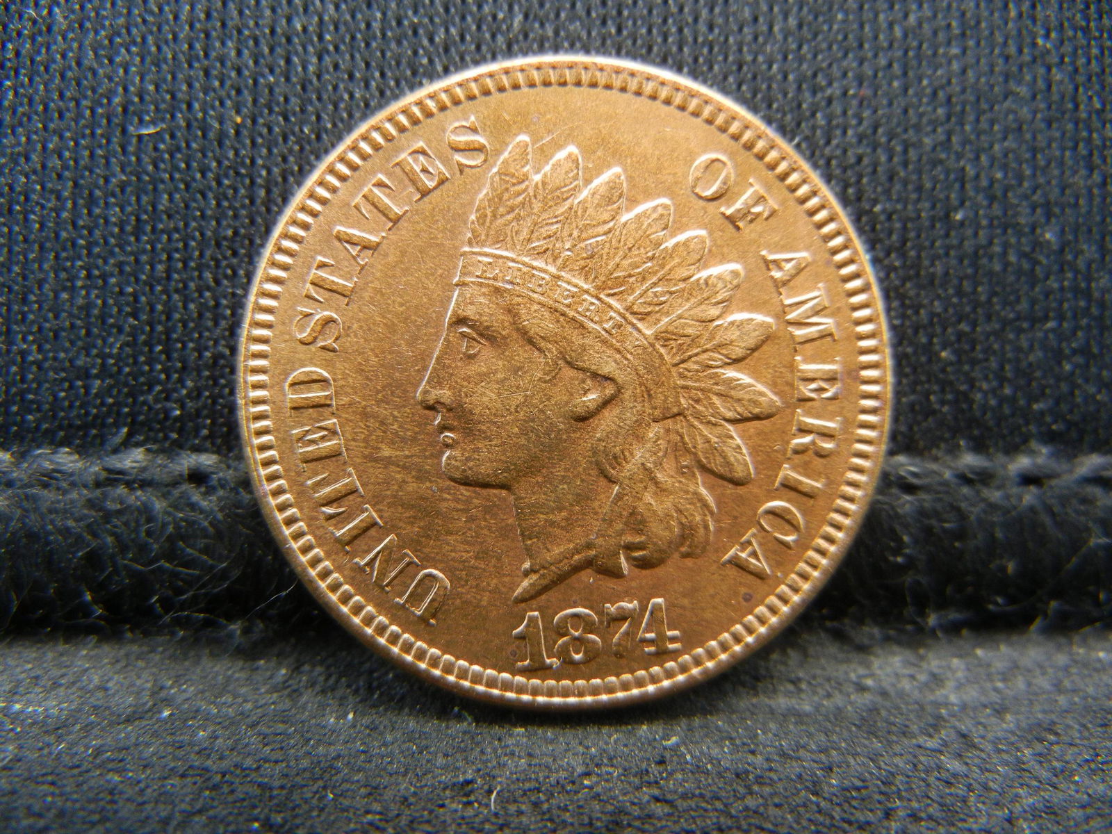 1874 Indian Cent AU/BU (1 of 2)