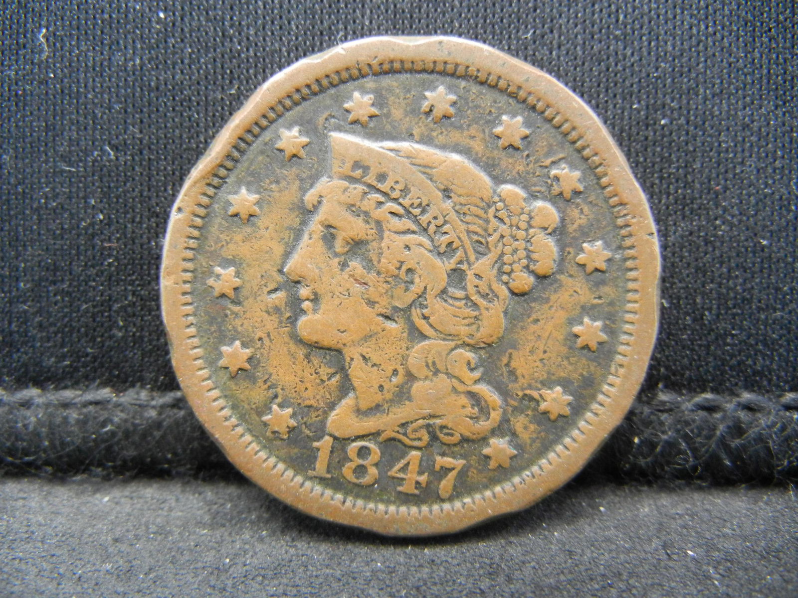 1847 Large Cent VF Details (1 of 2)