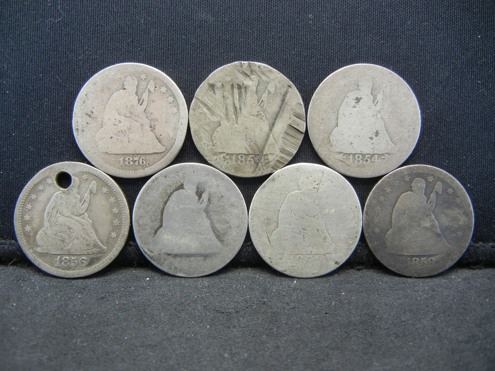 (7) Seated Quarters Low Grade /Damaged (1 of 2)