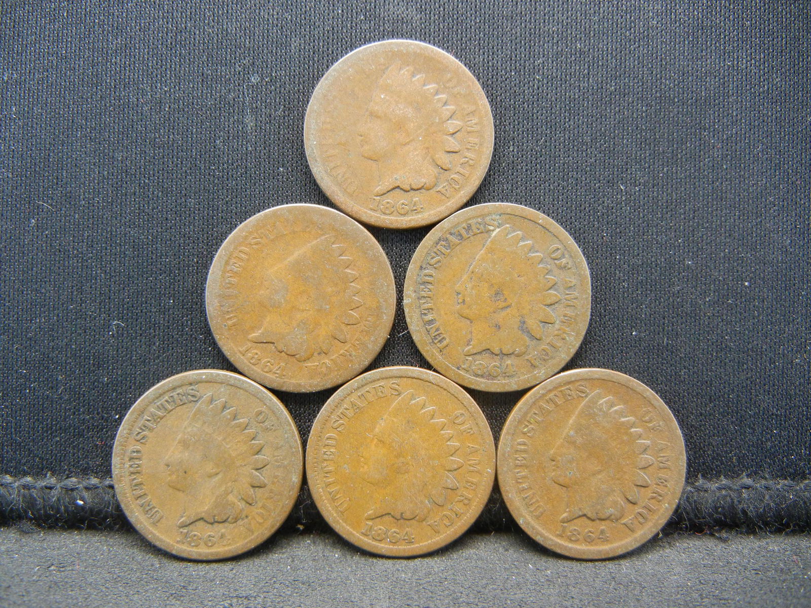 (6) Ave Circ 1864 Indian Cent  Nice Lot (1 of 2)