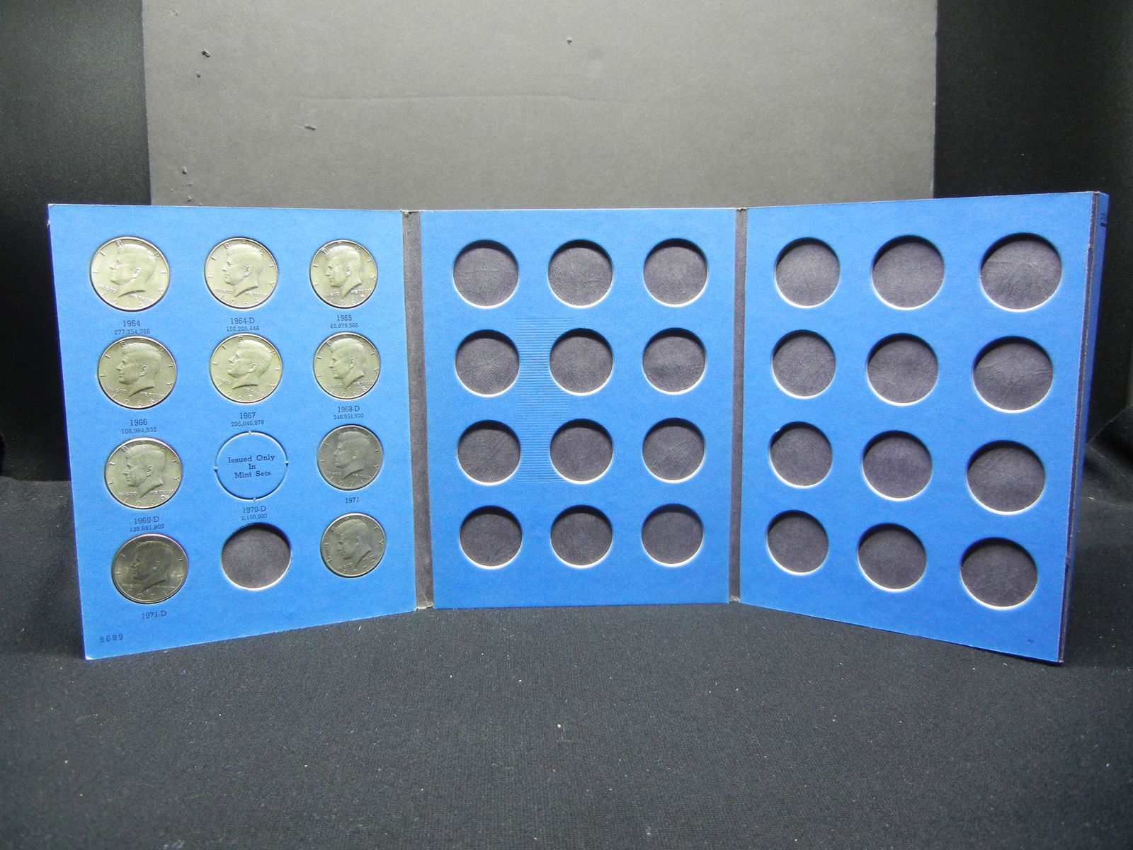 Whitman Kennedy Half Dollar Book, (10) Coins - 2) 1964 (1 of 5)