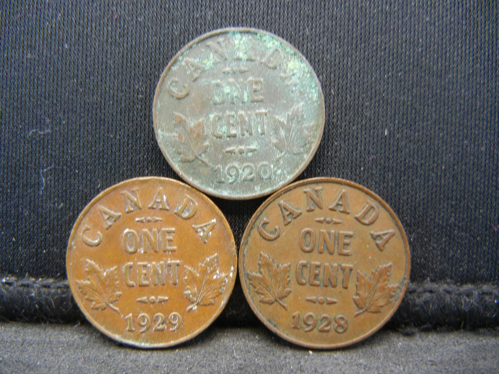 3 Canada George V Cents Dated 1920 1928 1929. (1 of 2)