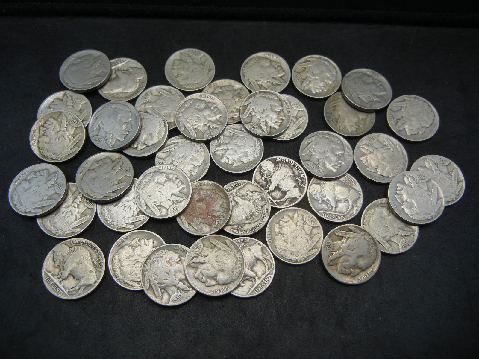 Roll of 40 1930 Full Date Buffalo Nickels. (1 of 3)