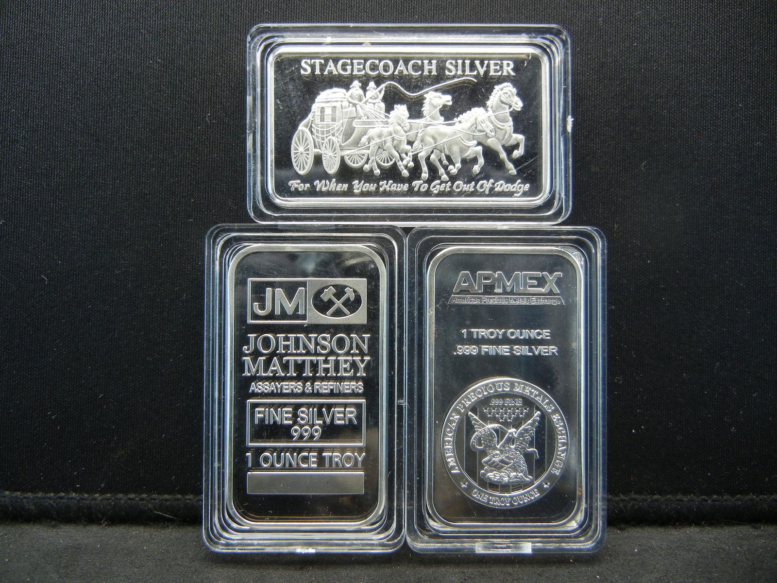 CLAD (3) SILVER GERMAN ART BARS ONE OUNCE CLAD (1 of 2)