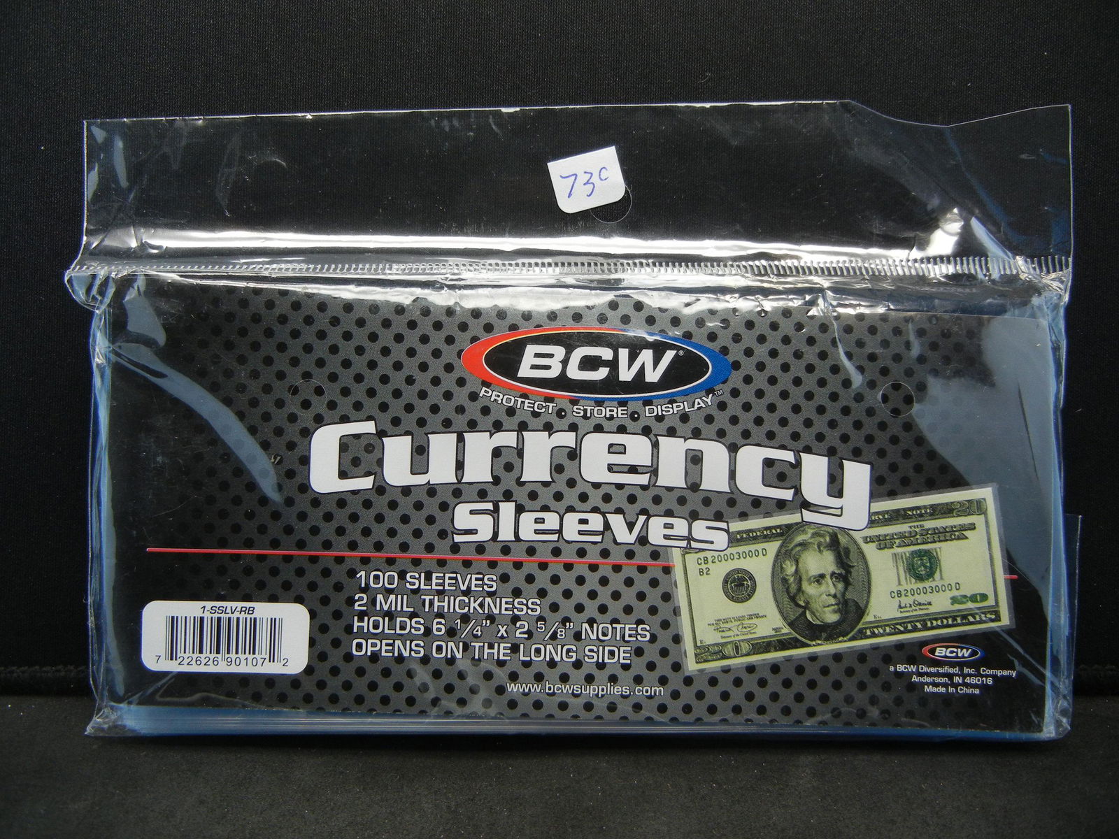 100 CURRENCY SLEEVES (2 MIL THICKNESS), NEW/SEALED! (1 of 3)