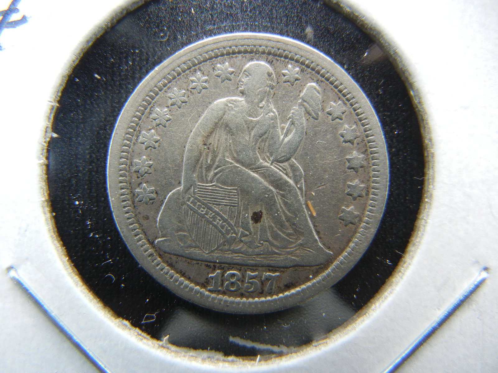 1857 Seated 10c.  VF/XF. (1 of 3)
