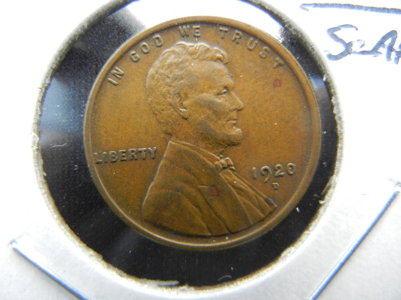 1920-D Lincoln 1c.  Choice Brown AU.  Scarce. (1 of 3)