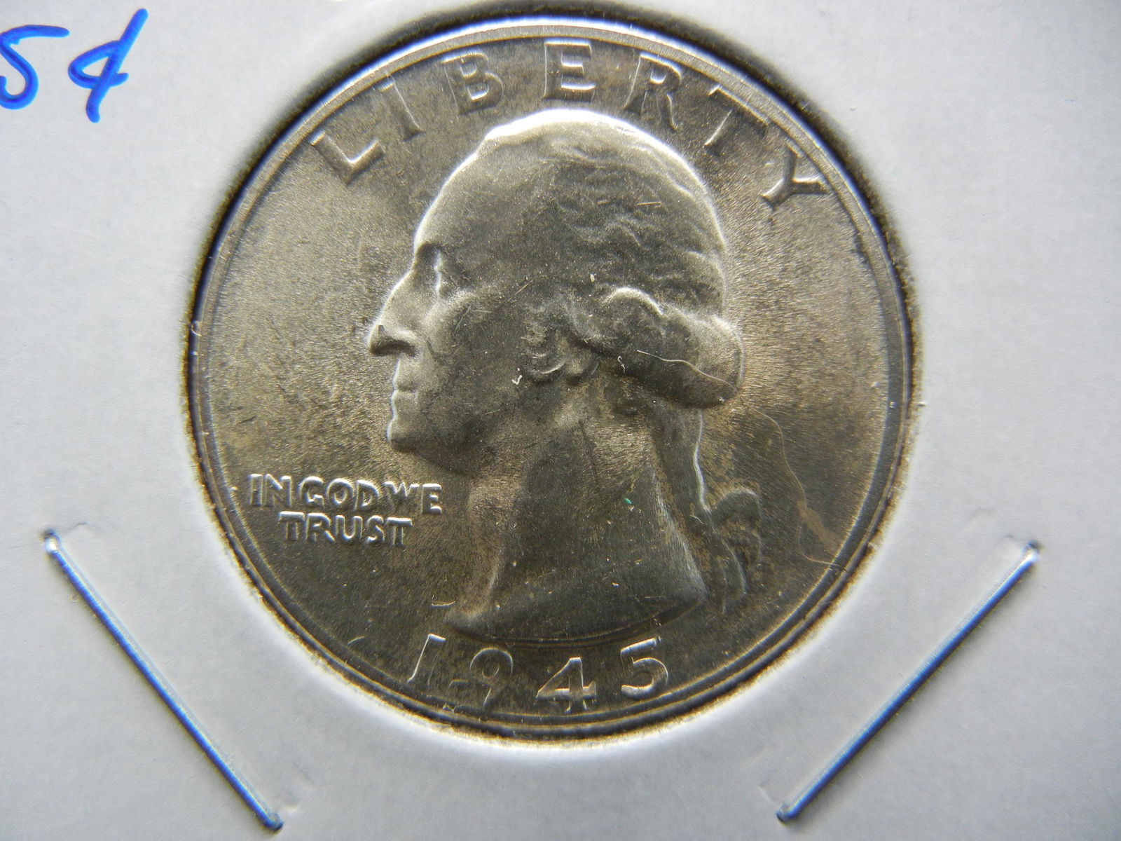 1945-S Washington 25c.  Gem UNC.  Scarce. (1 of 3)