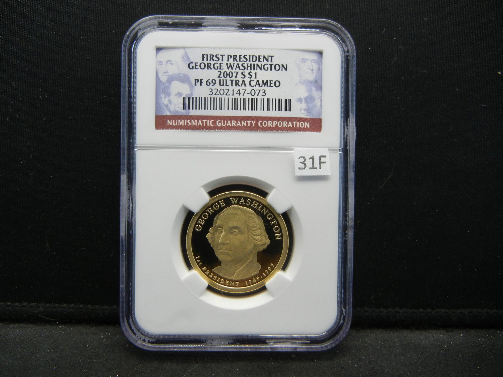 2007-S First President George Washington $1. NGC PF 69: 2007-S First President George Washington $1. NGC PF 69 ULTRA CAMEO.