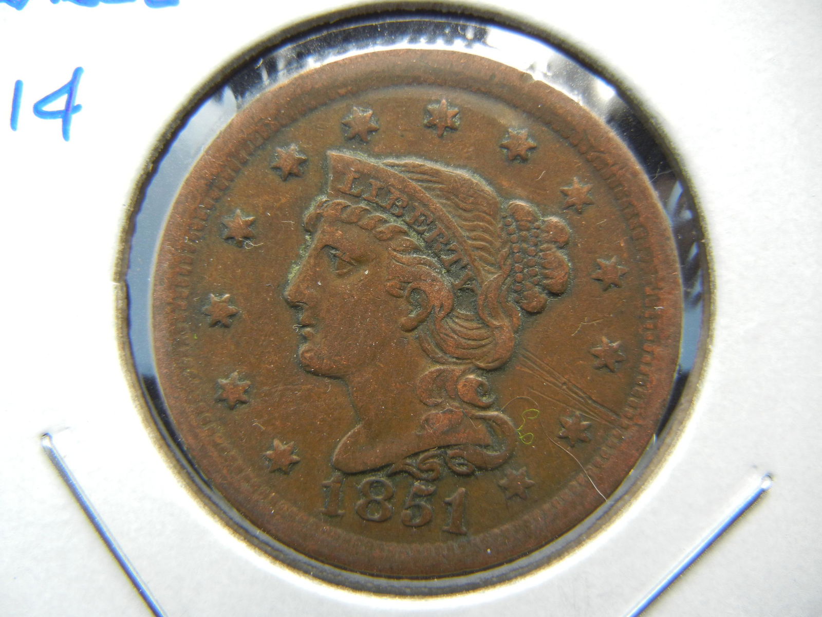 1851 Large 1c.  VF. (1 of 4)