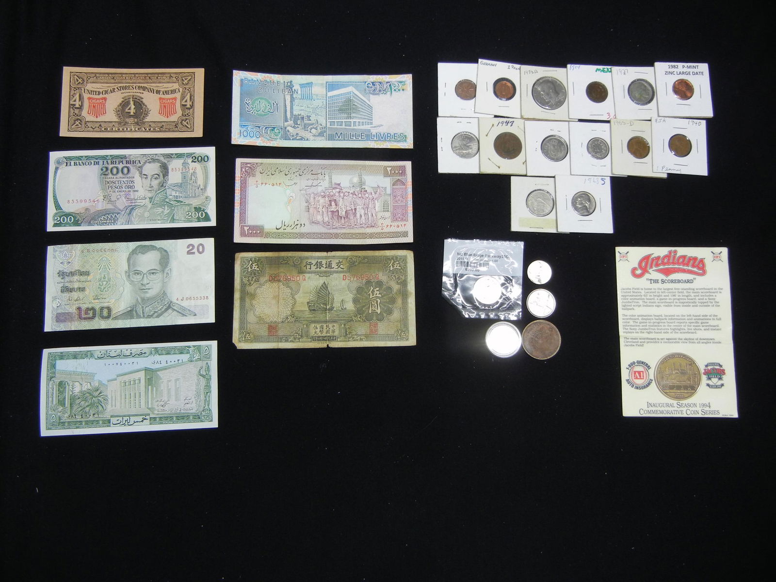Misc. Lot:  Foreign Currency, U.S. and Foreign Coins. (1 of 7)