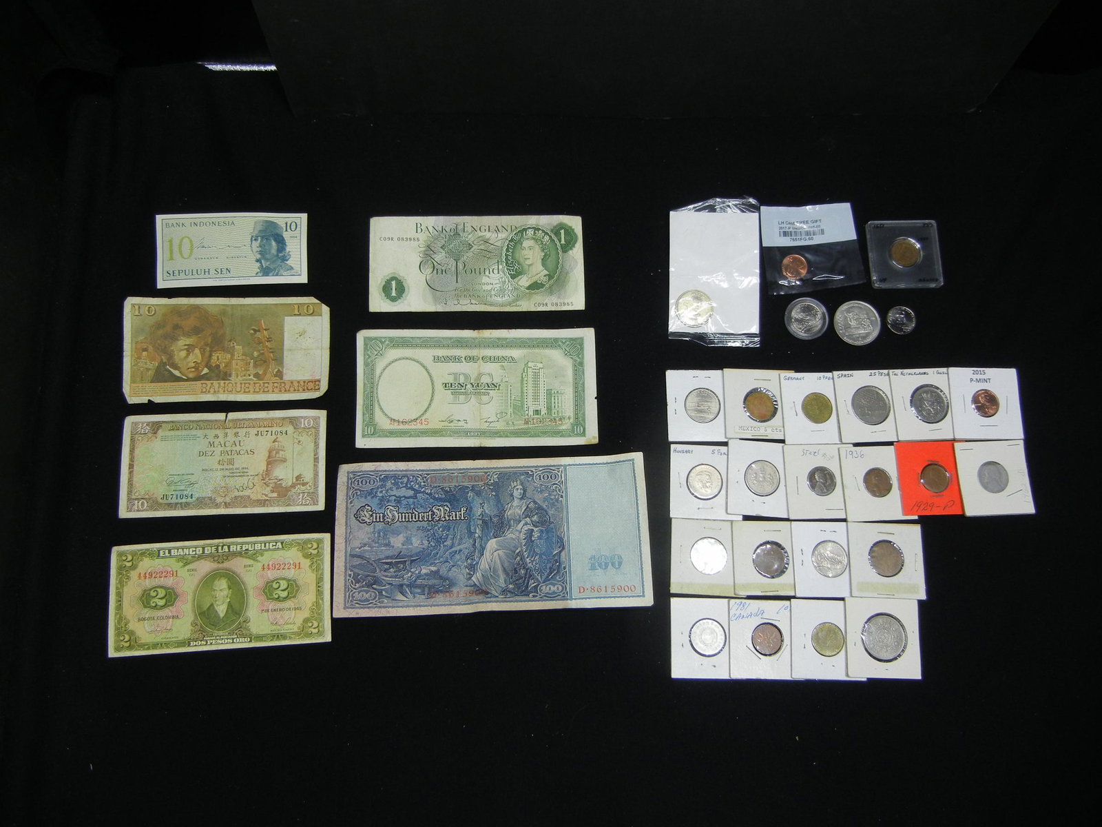 Misc. Lot:  Foreign Currency, U.S. and Foreign Coins. (1 of 7)
