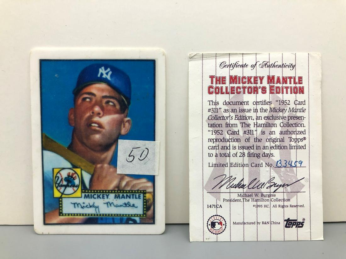 Mickey mantle porcelain rookie card from the Hamilton: Mickey m